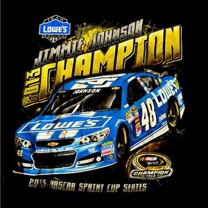2013 official Chase Authentic Jimmie Johnson NASCAR sprint Champion t shirt.